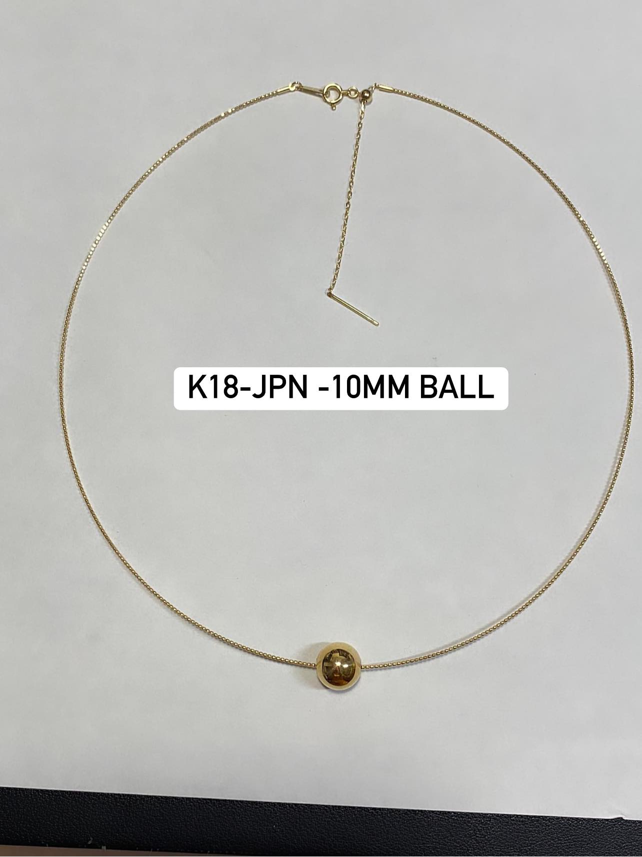 MS Japan&SD GOLD Jewelries - K18 JPN -12mm ball Necklace 40- 45cm 