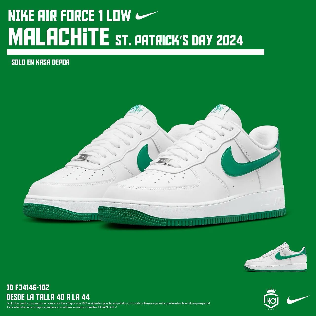 NIKE AIR FORCE ONE !! Malachite St. Patrick Day 2024 ???