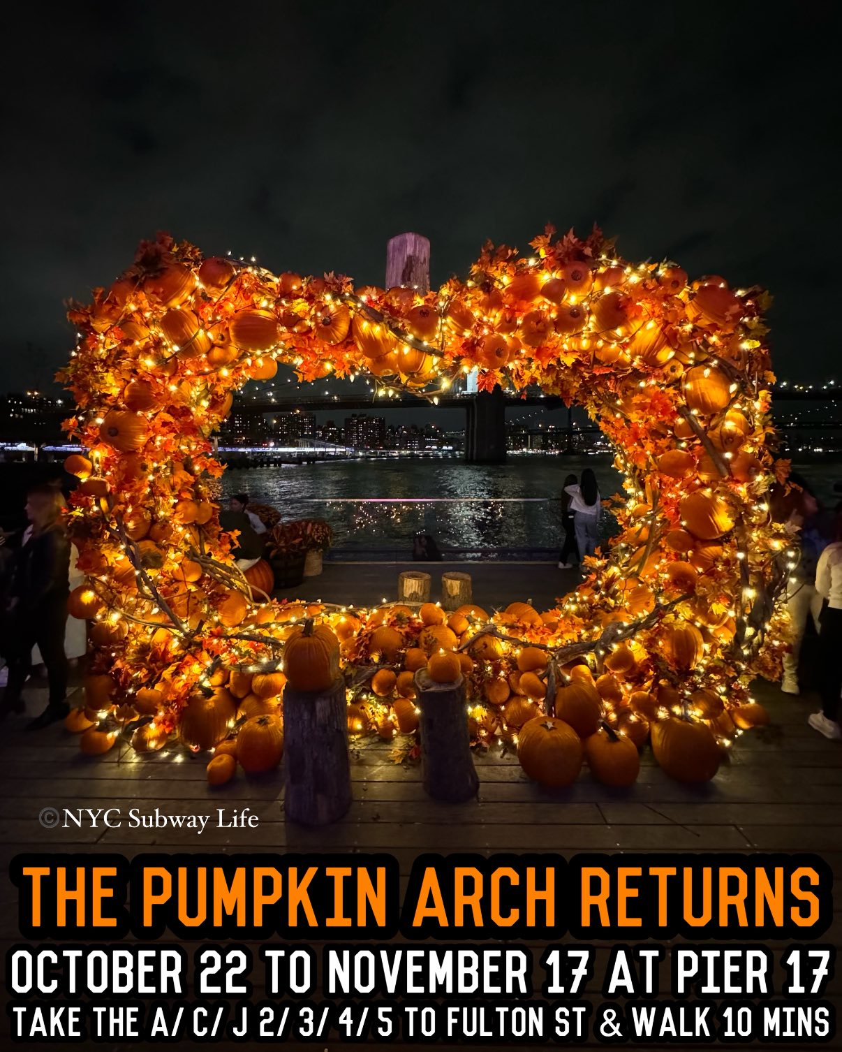 NYC - The Pumpkin Arch Returns on October 22, Transforming Pier 17 Into ...