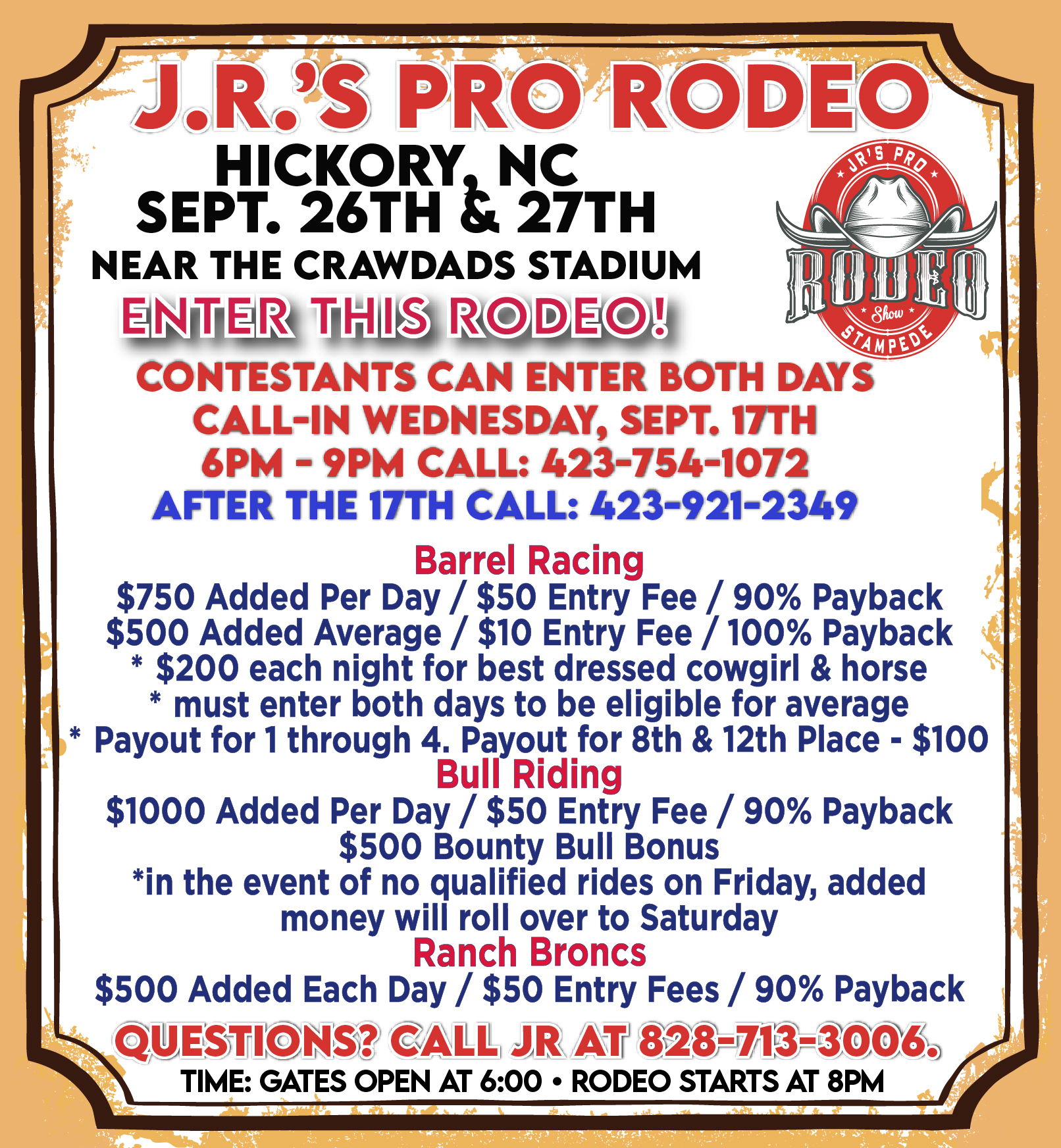JR.s Pro Rodeo - 𝐏𝐥𝐚𝐧 𝐧𝐨𝐰 𝐭𝐨 𝐞𝐧𝐭𝐞𝐫 𝐉𝐑’𝐒 𝐏𝐫𝐨 𝐑𝐨𝐝𝐞𝐨 𝐢𝐧... | Facebook