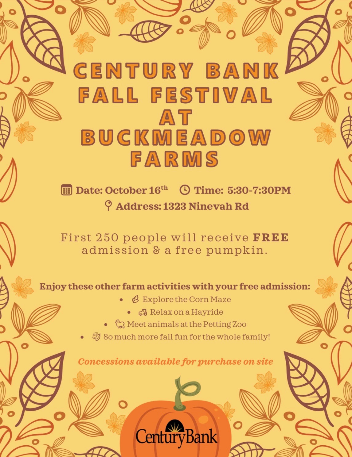 Century Bank Fall Festival at Buckmeadow Farms