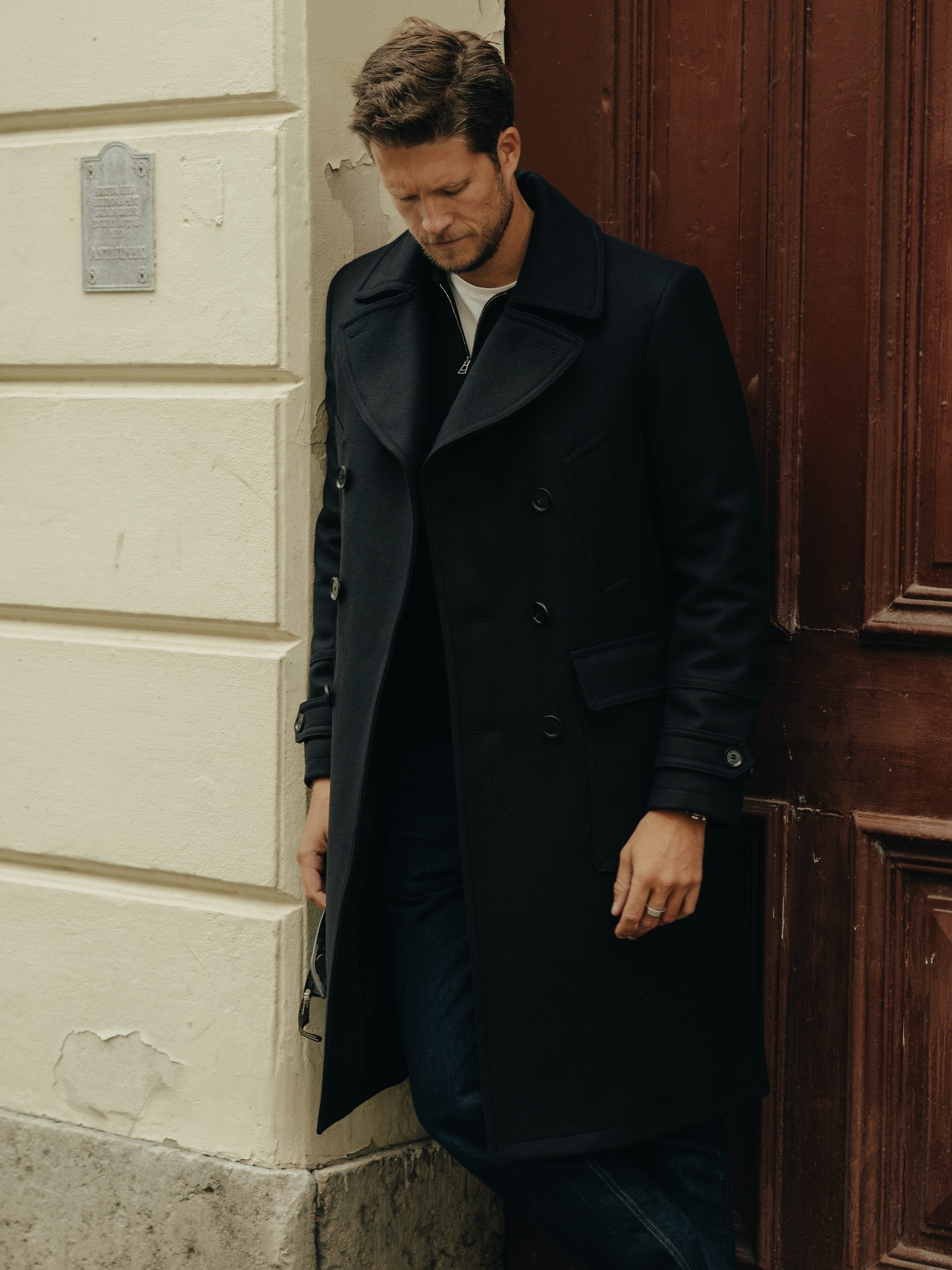 The Milford coat is a military-inspired classic that