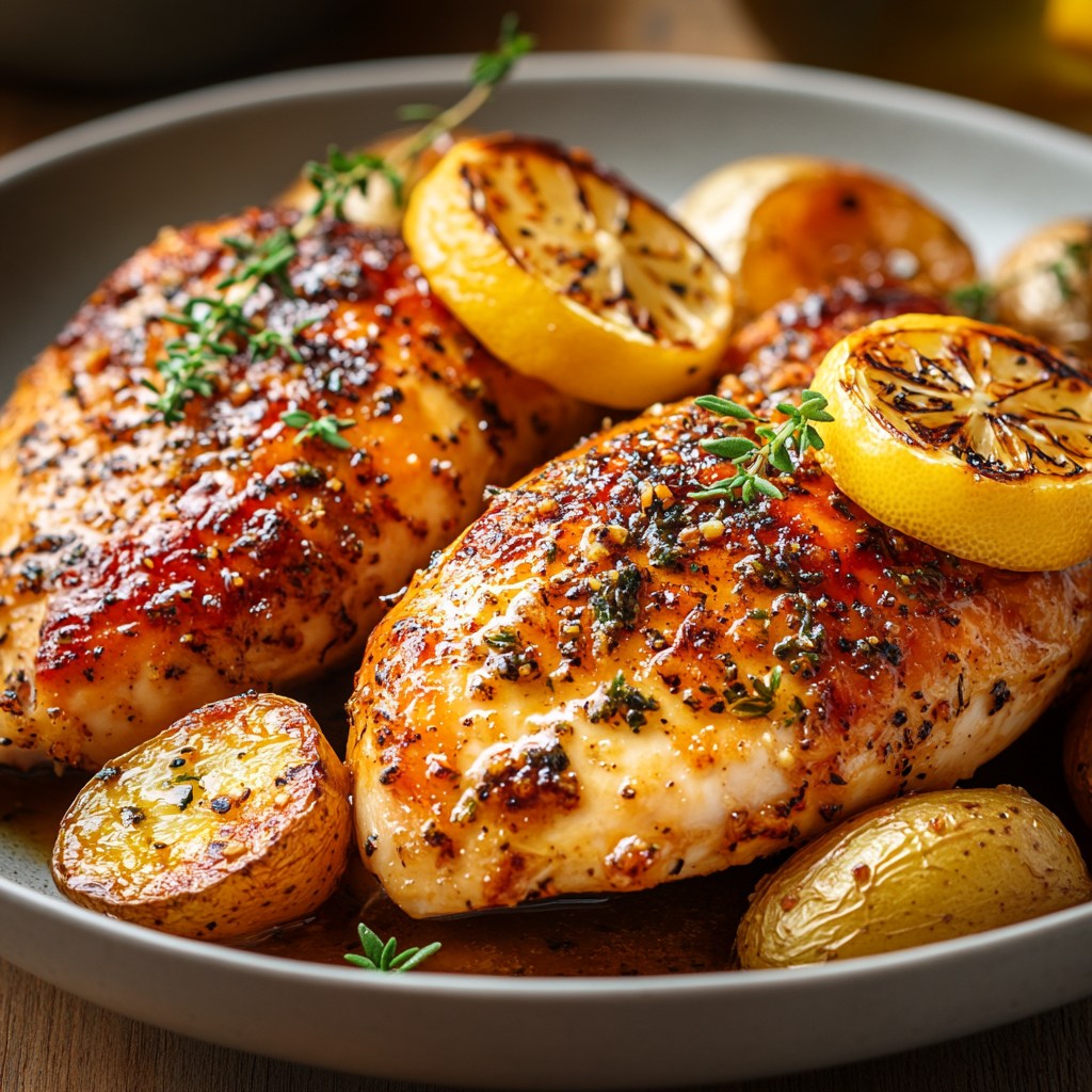 Grande - Blancs de poulet rôtis au thym et citron 👨👩👧👦 Pour : 2 ...