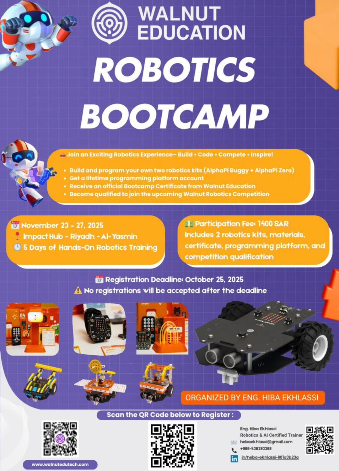 Walnut - Upcoming Robotics Bootcamp & Hackathon in Riyadh! Lead-hosted ...