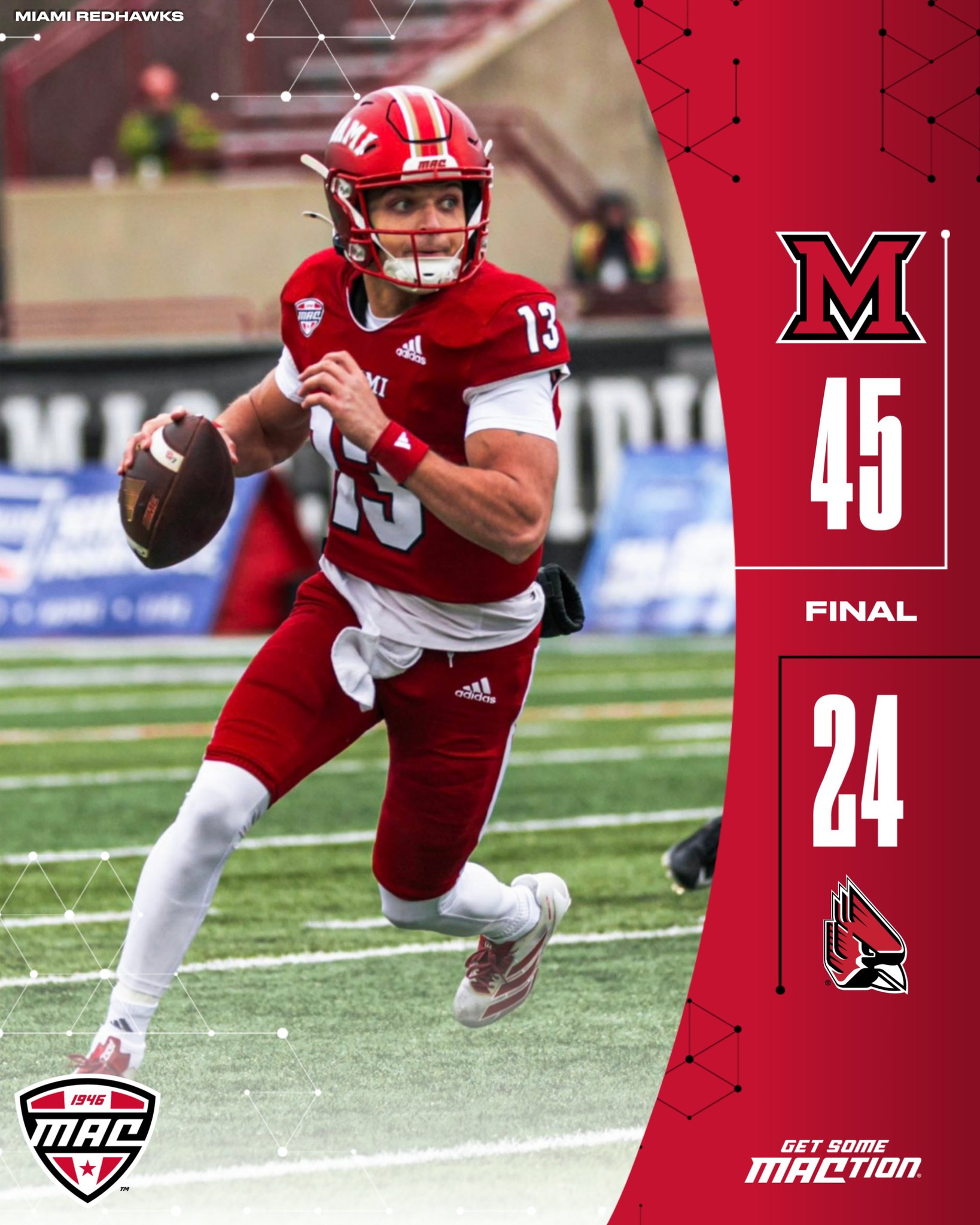 NO. 19 MIAMI IS 31-0 🔥 RedHawks win the Battle of Bricks over