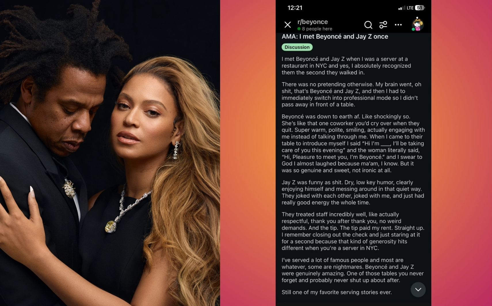 Expenzive Facts - Waiter shares how Beyoncé and Jay-Z... | Facebook
