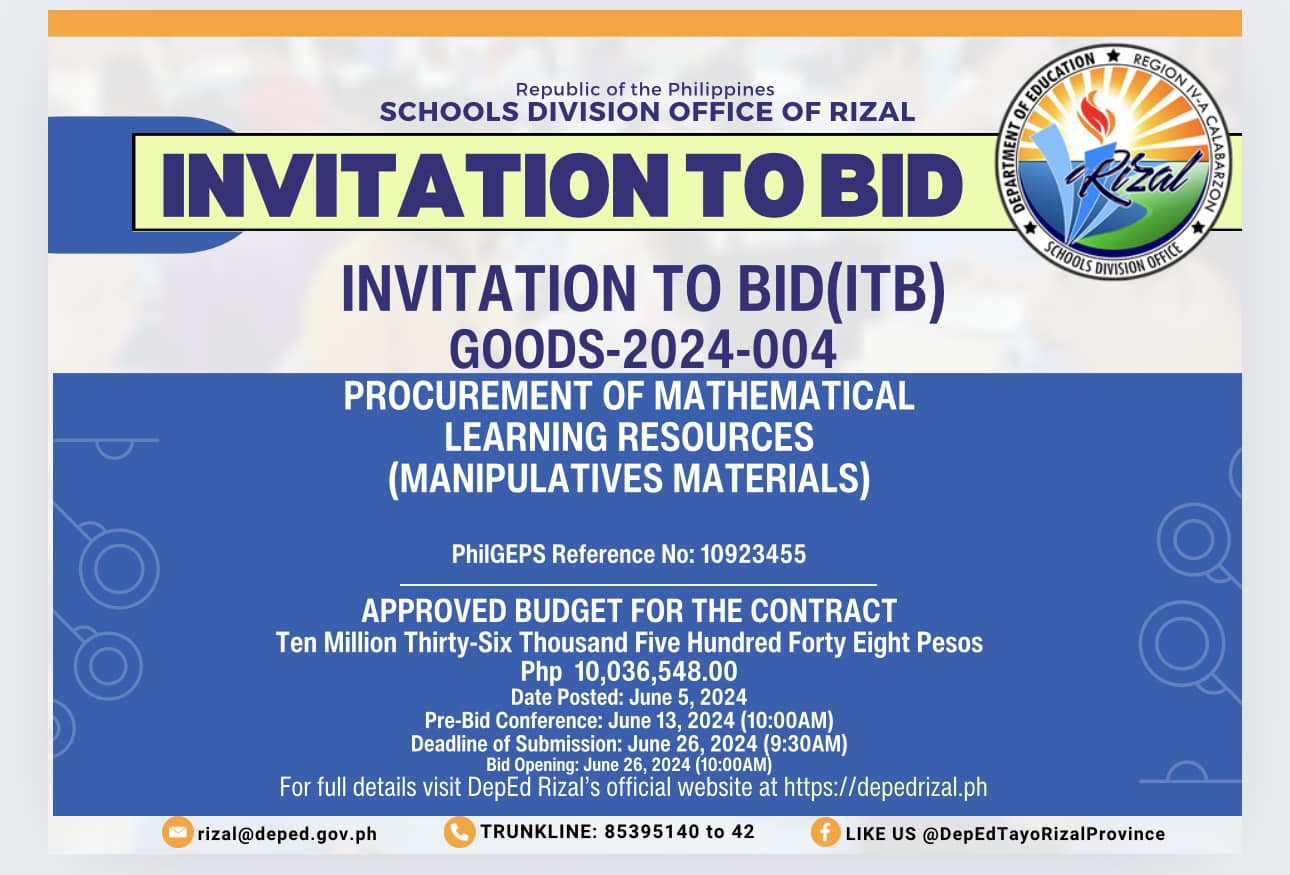 INVITATION TO BID... - DepEd Tayo Rizal Province