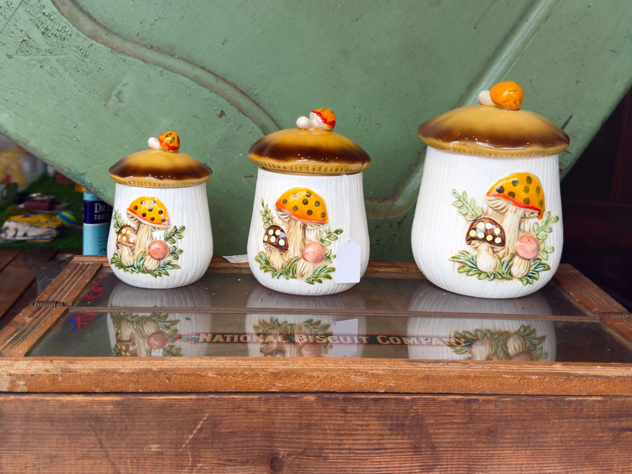 Mushroom Canisters 🍄‍🟫 Vintage set of TWO Arnels hand-painted