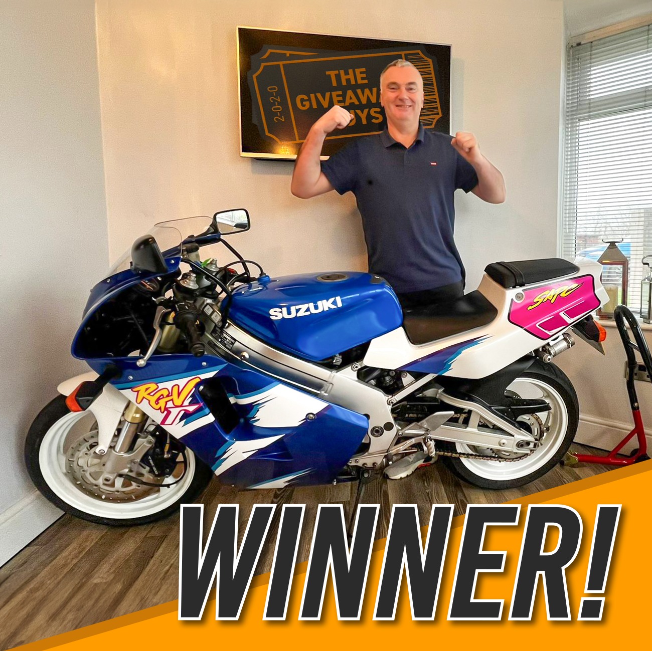 Philip Martindale was the lucky sod that won the stunning Suzuki