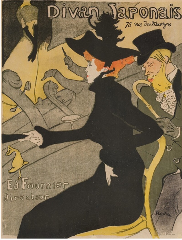 Toulouse-Lautrec's Divan Japonais poster featuring Jane Avril