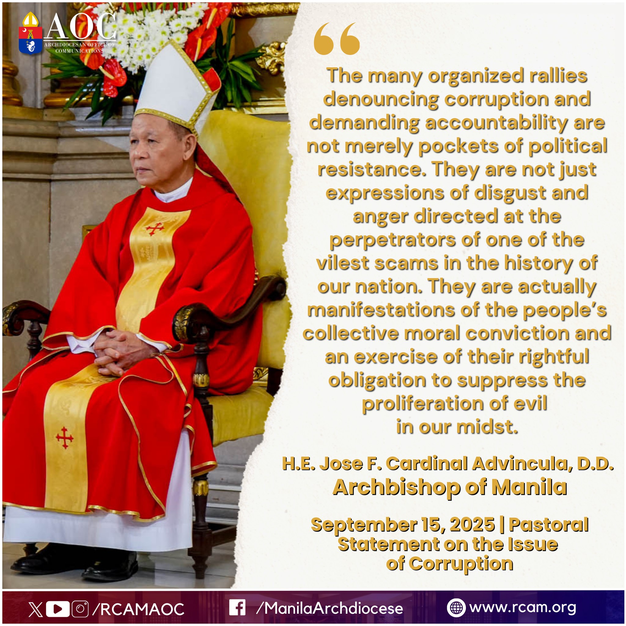 QUOTE FROM CARDINAL JOE || 