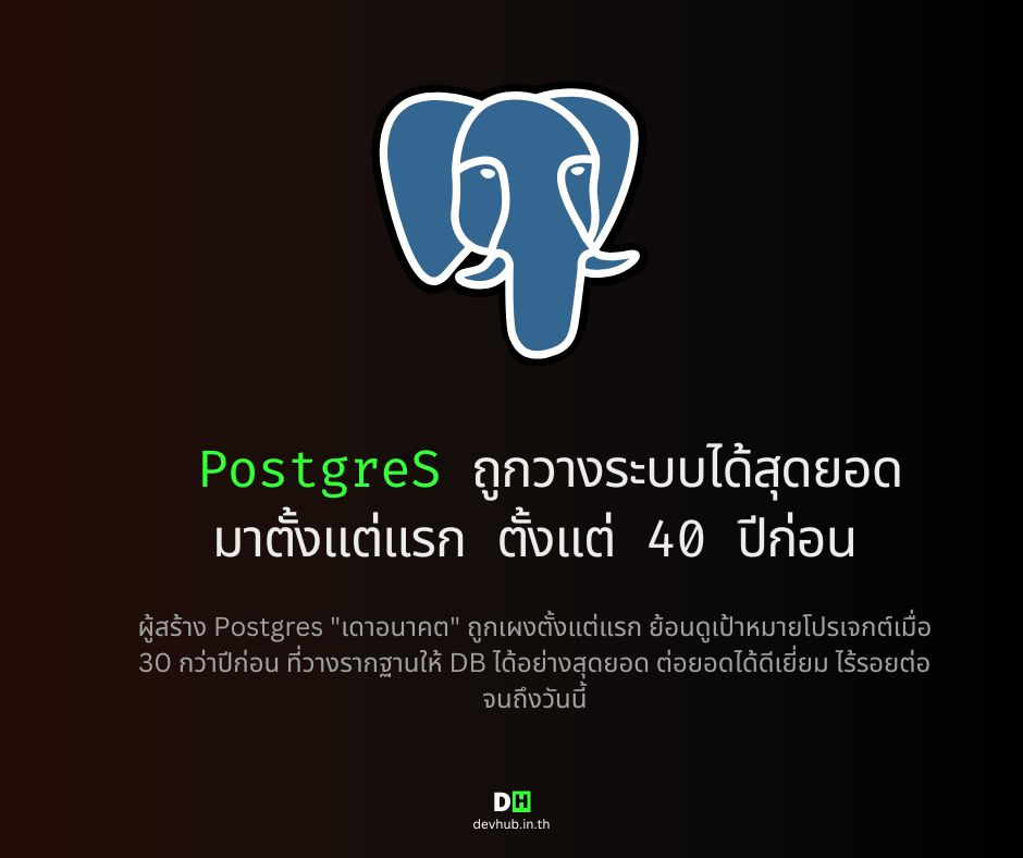 devhub.in.th - 🔥 PostgreS ถูกวางระบบได้สุดยอด มาตั้งแต่แรก... | Facebook