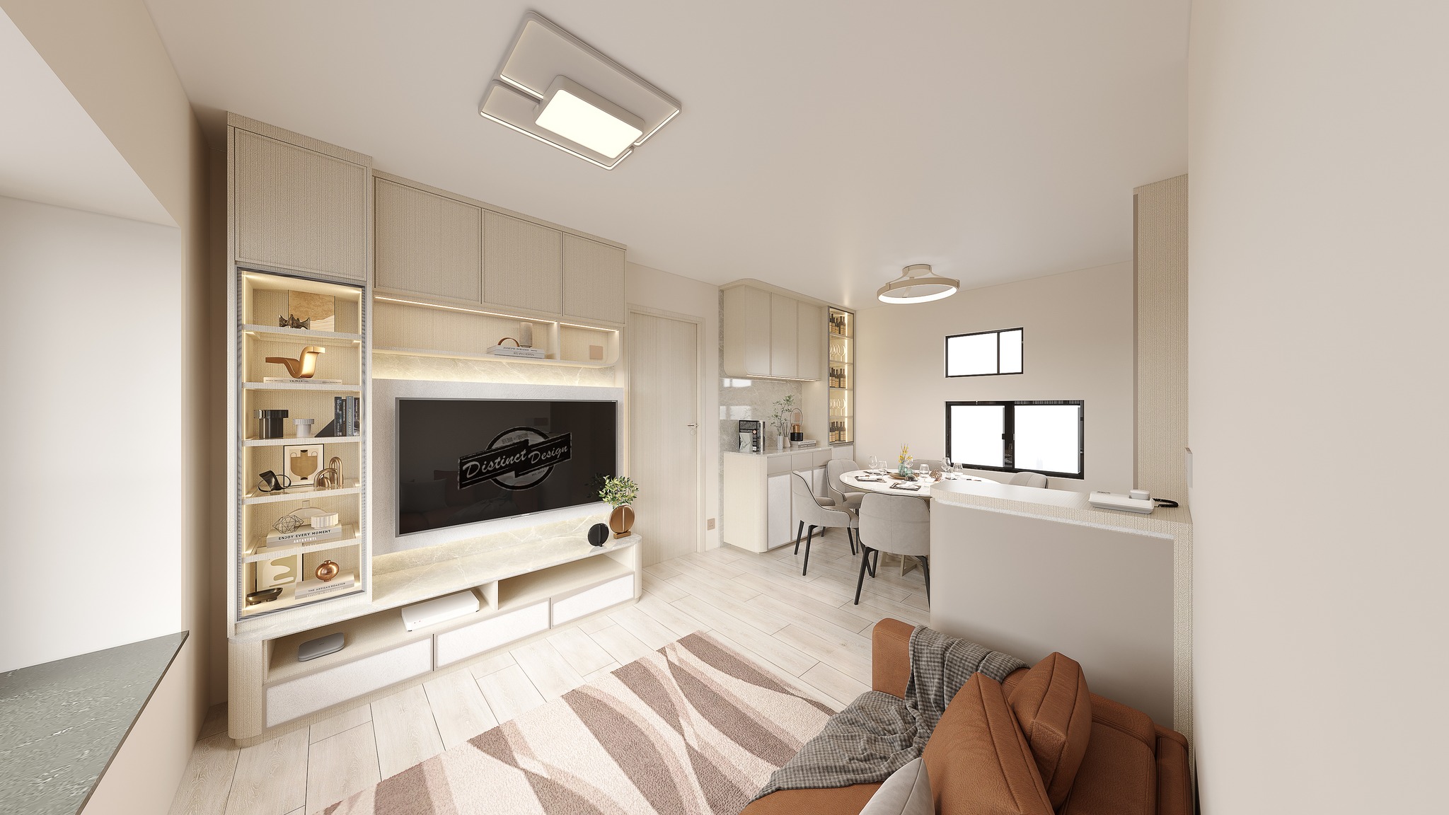 #效果圖｜灣景花園｜610呎｜三房兩廳｜傢俬訂造 Designed by... - Distinct Design室內設計