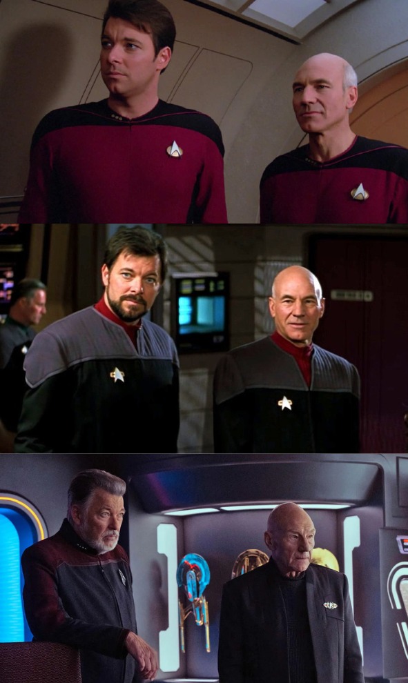 Star - Picard and Riker, 1987 - 2024 Picard and Riker's relationship in ...