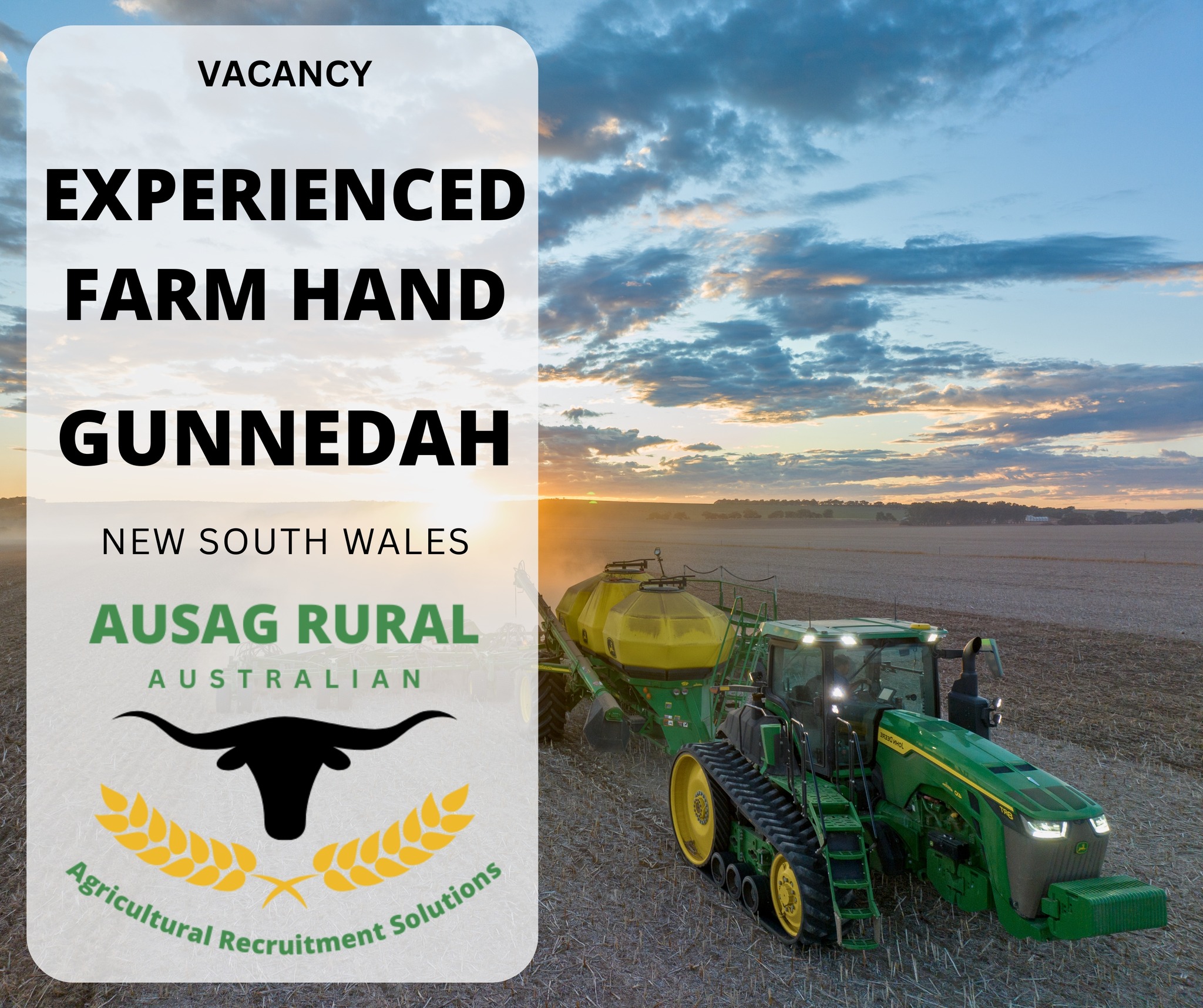 AUSAG RURAL - EXPERIENCED FARM HAND, GUNNEDAH NSW Step... | Facebook
