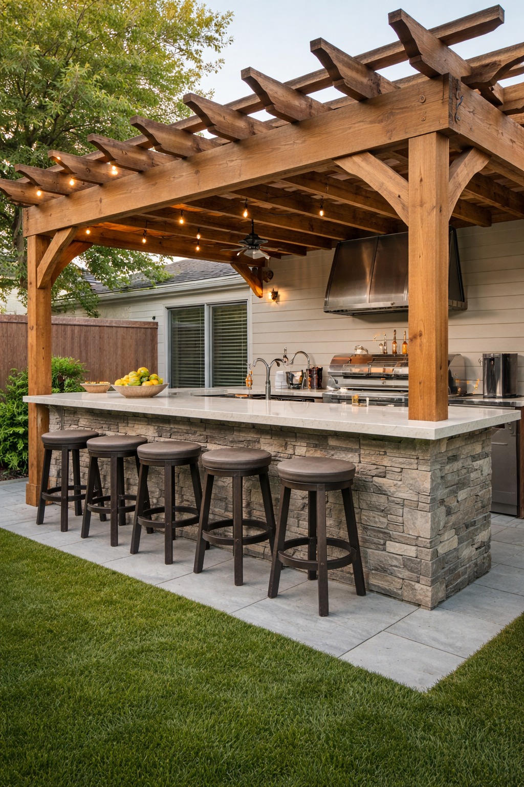Grandma's - A Modern Backyard Pergola Bar: Where Craftsmanship Meets ...