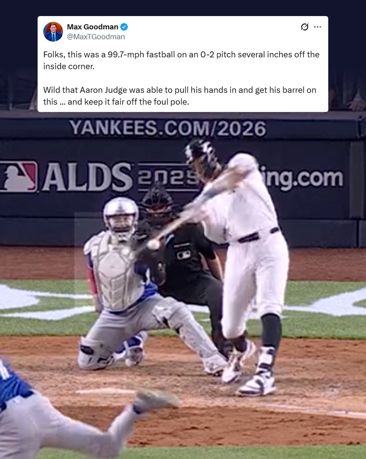 Baseball - Aaron Judge — pure power and precision 💪⚾️ Turning a 99.7 ...