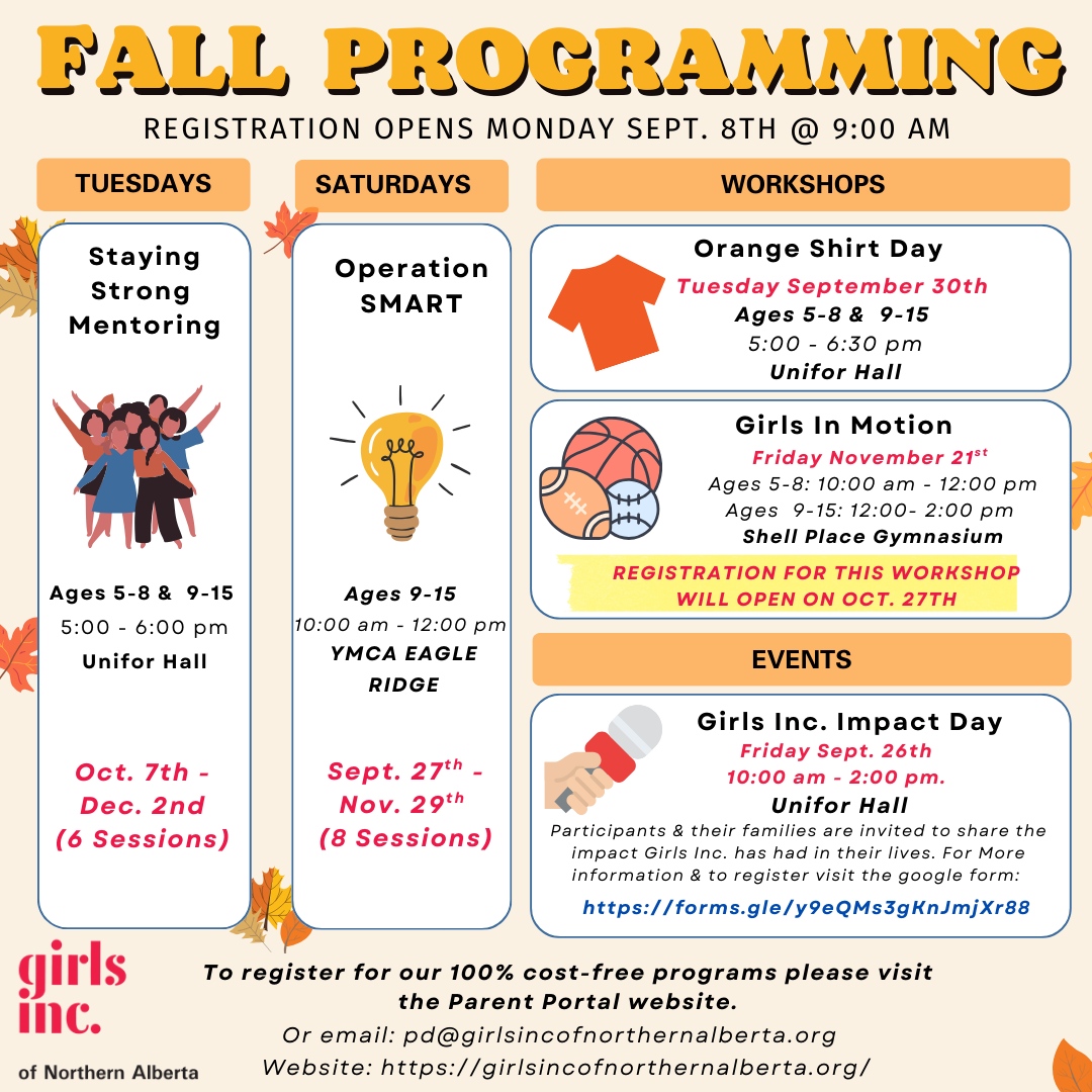 Girls - Registration for Girls Inc. Fall programming is now open! 🍂 ...