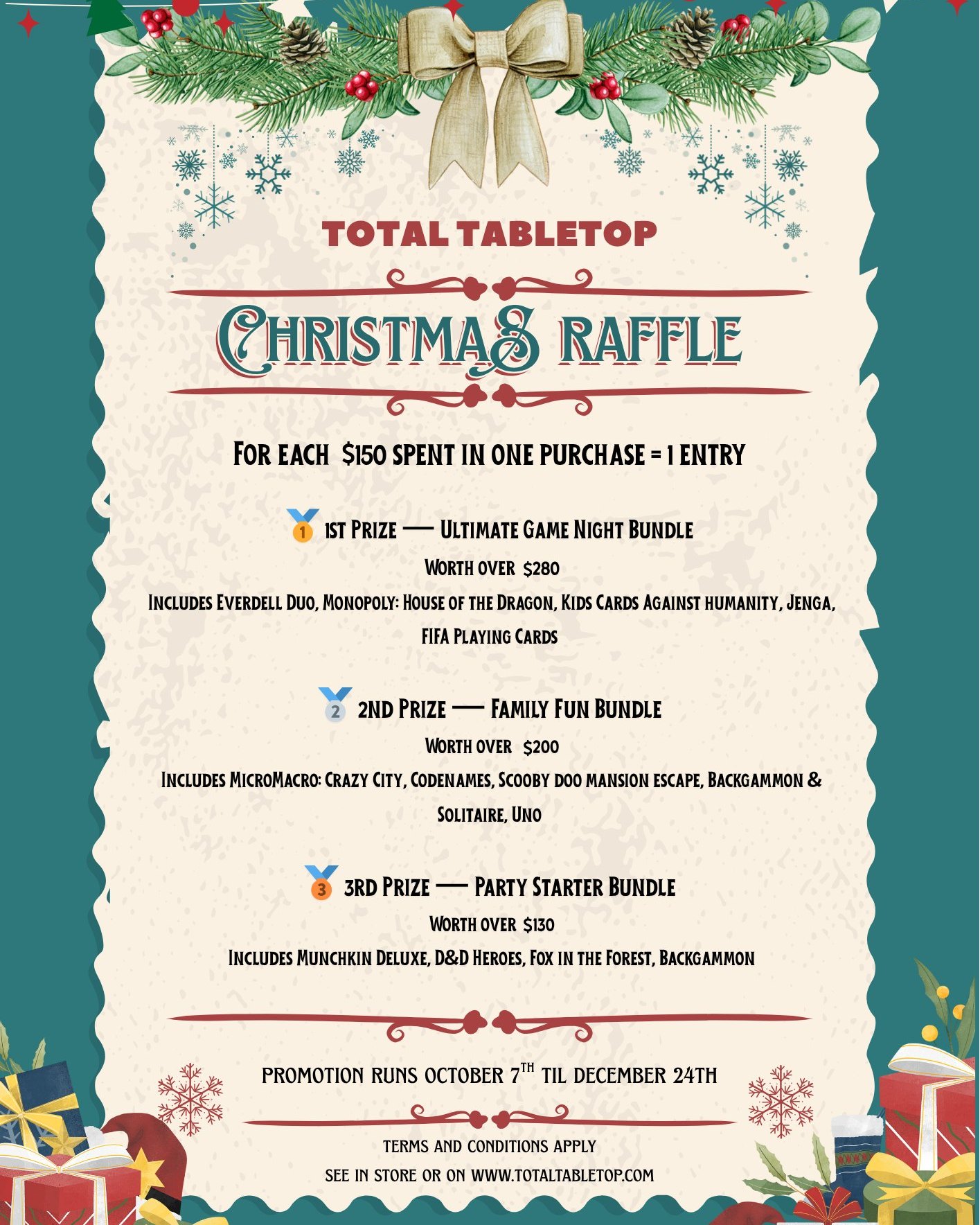 TotalTabletop - 🎄 Christmas Raffle is here at Total Tabletop! 🎄 For ...