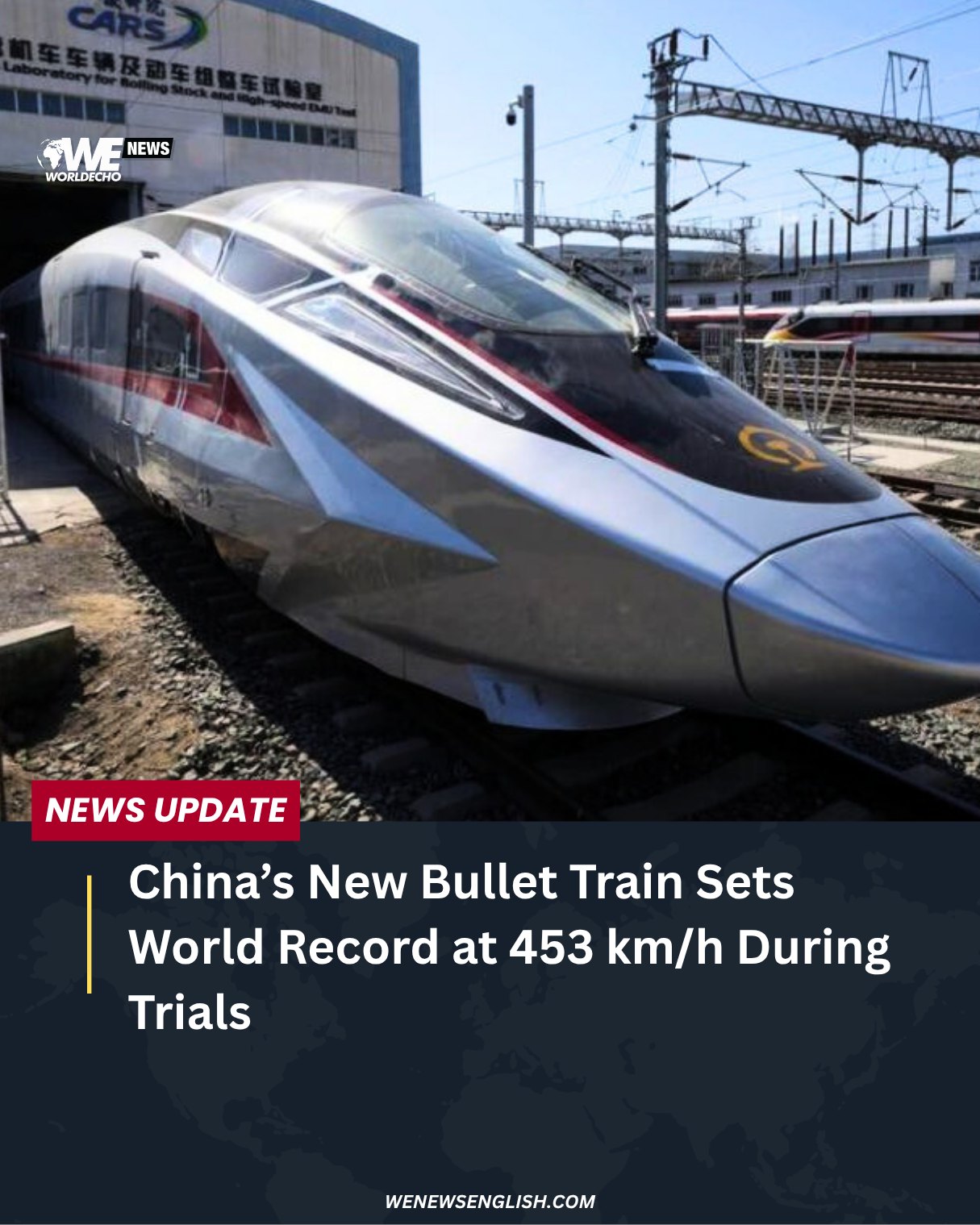 China's new CR450 bullet train sets world record at 453 km/h