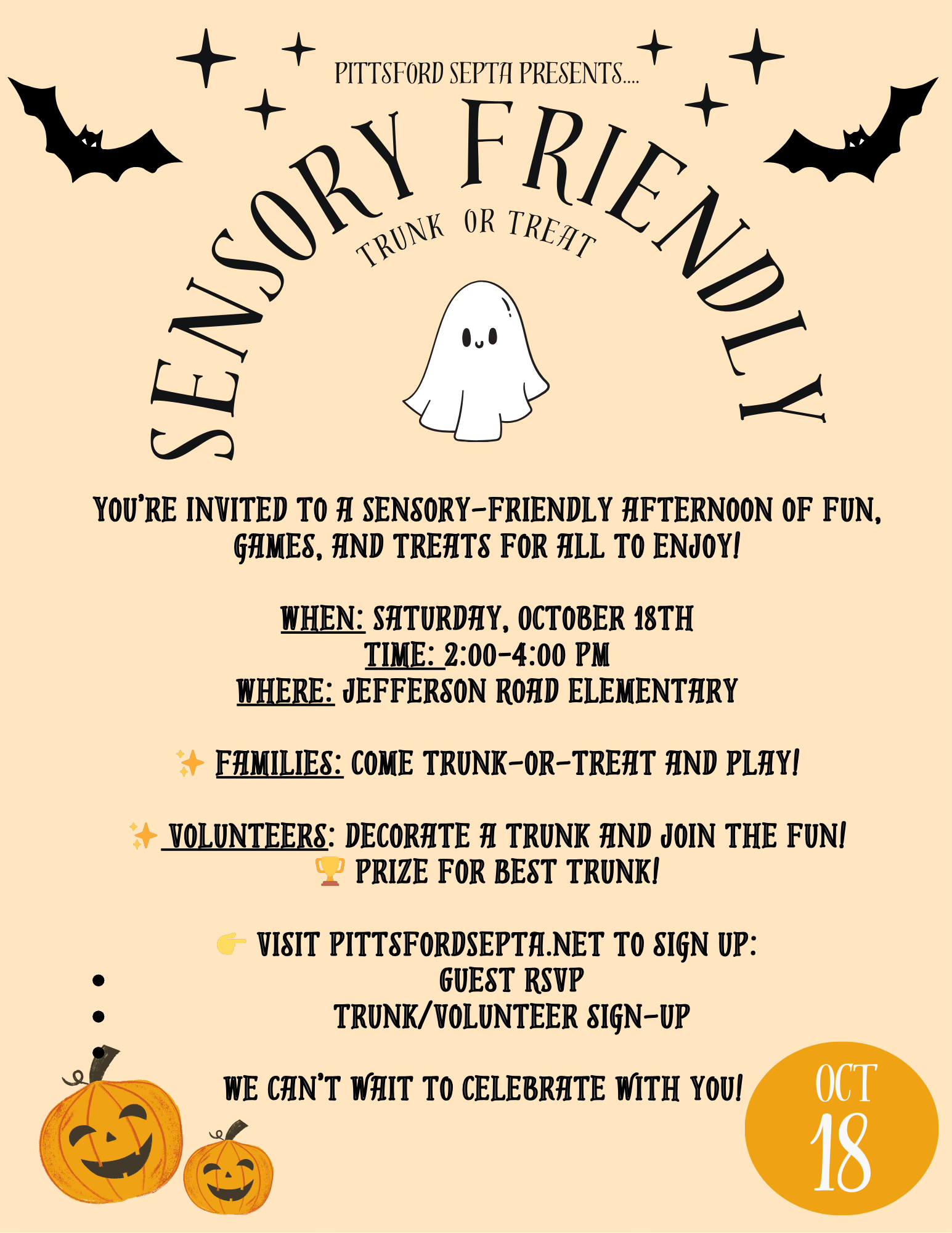 Pittsford SEPTA Sensory Friendly Trunk or Treat