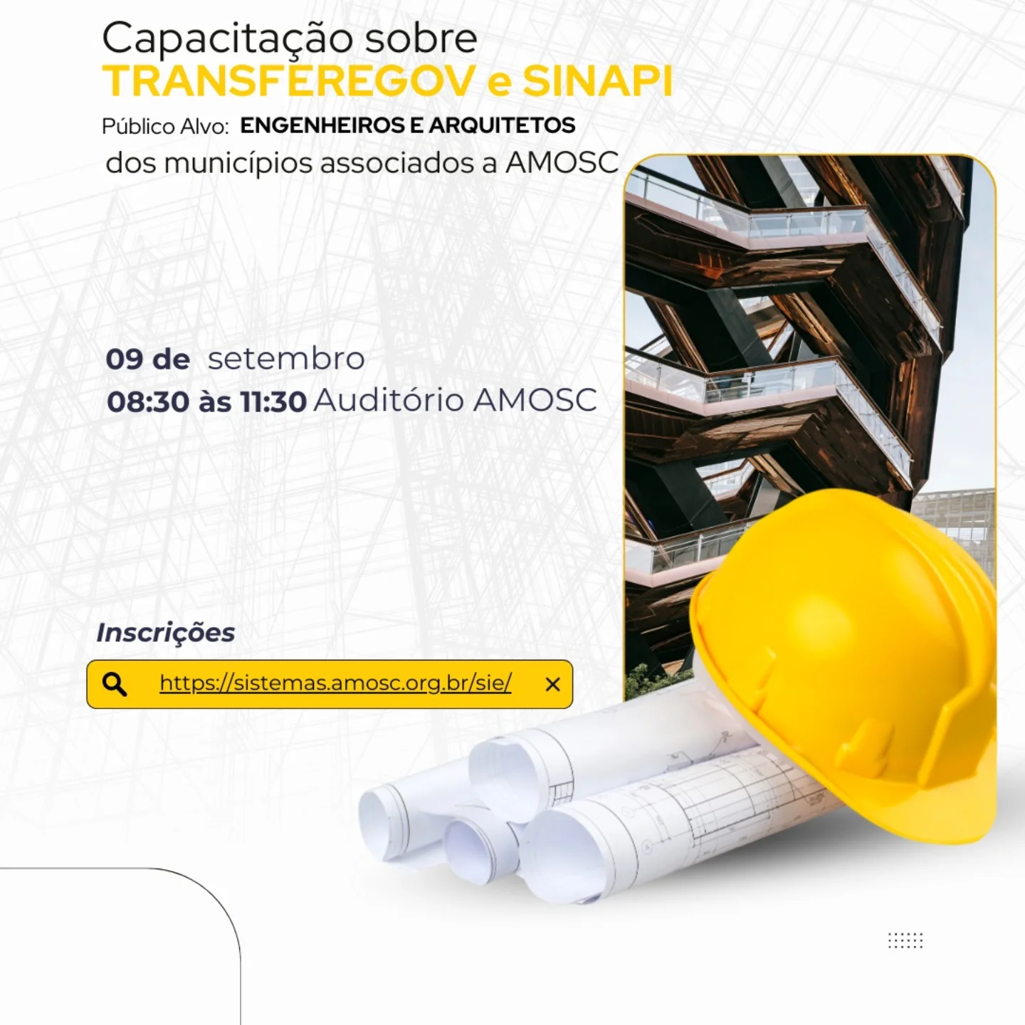 AMOSC - 📢 Público Alvo: Engenheiros e arquitetos dos municípios ...