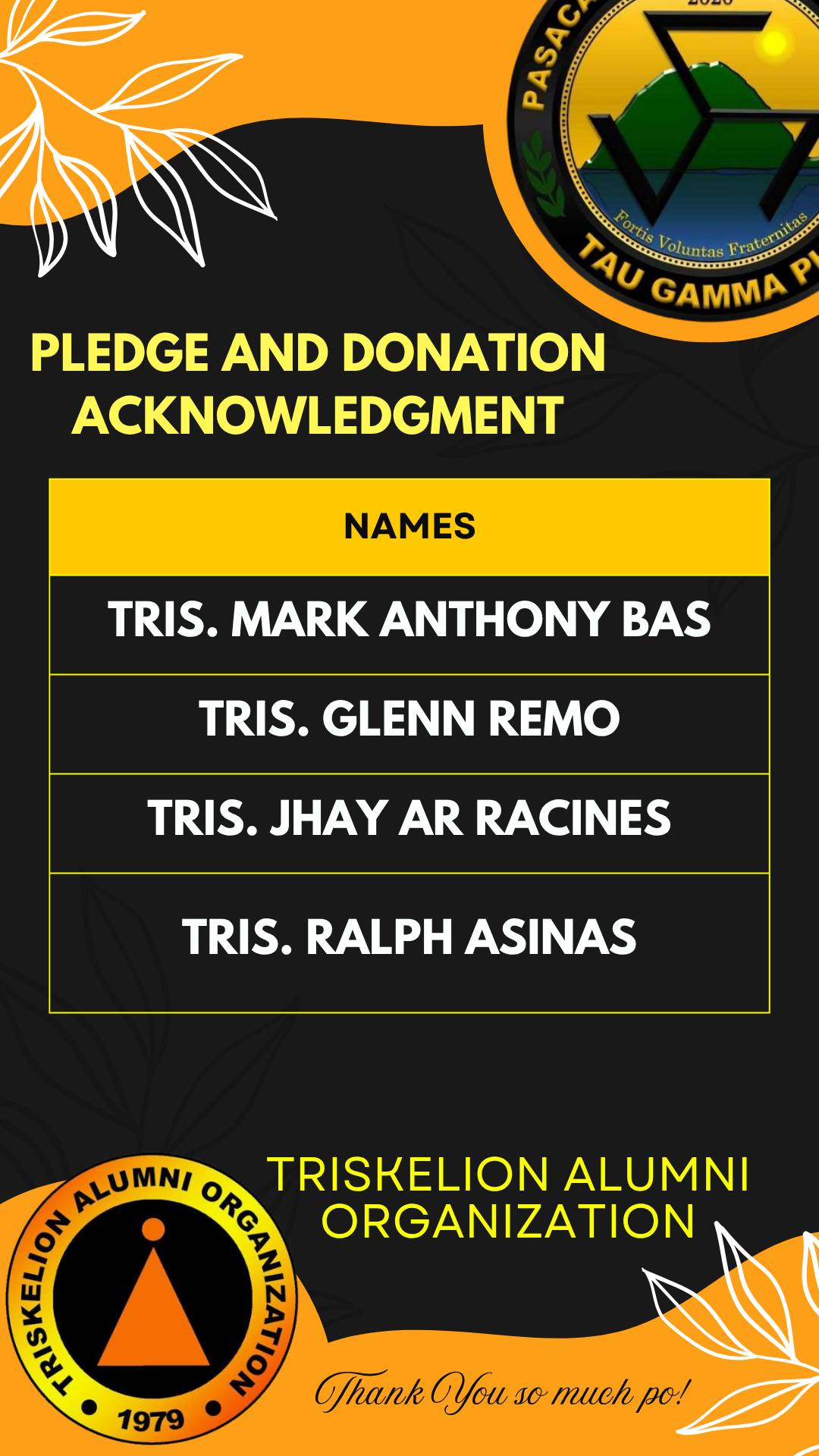 Tau... - Tau Gamma Phi / Sigma Pasacao Municipal Council