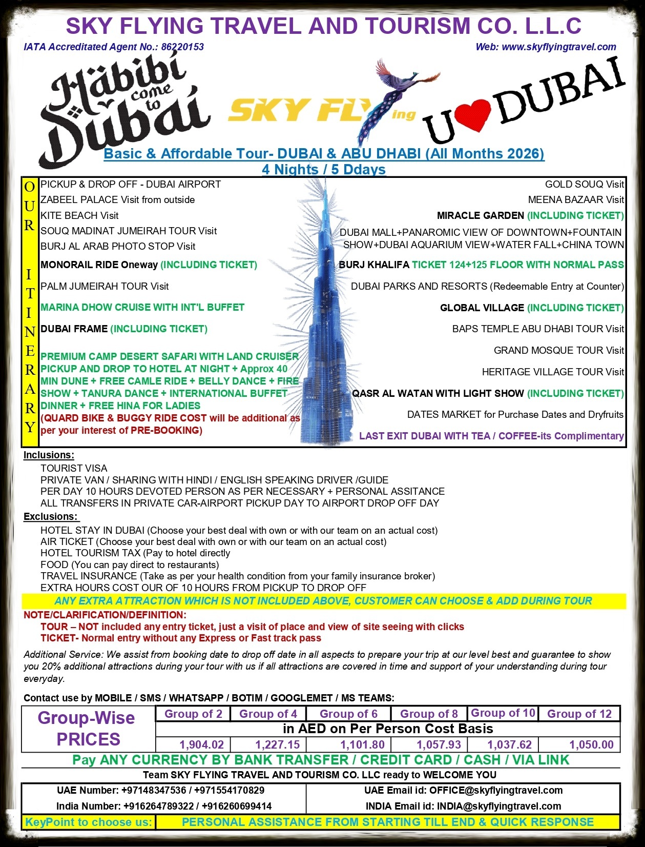 Sky Flying Travel and Tourism | Dubai