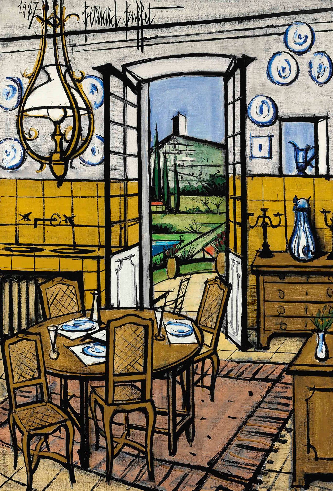 Bernard Buffet's Two Naked Men oil painting