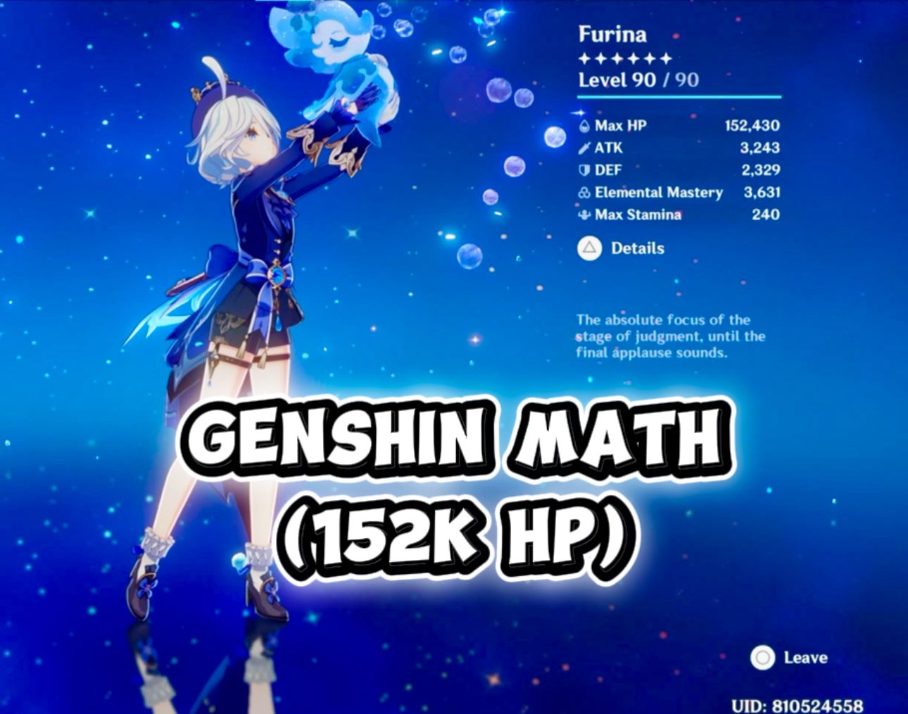 Genshin Impact ASIA (G3) | Genshin Math: 152K Max HP Furina | Facebook