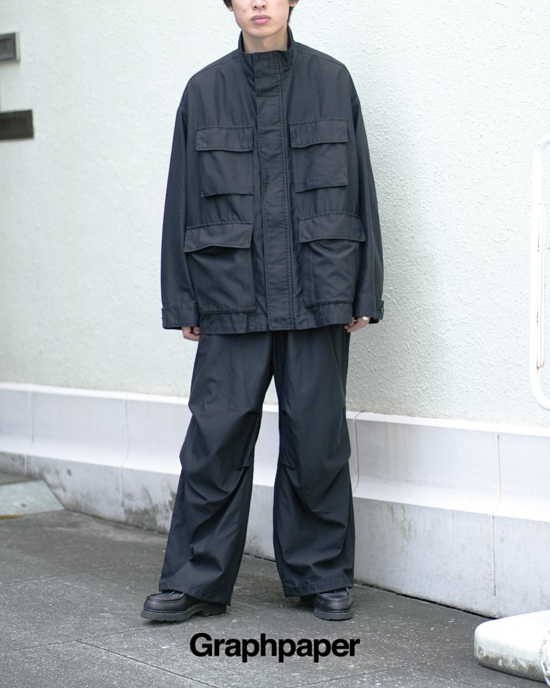 Graphpaper ”Cotton Cupro Back Satin Military Jacket” lot : GM253