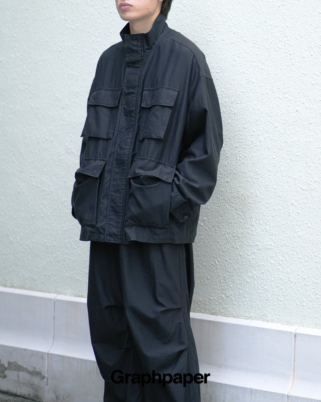 Graphpaper ”Cotton Cupro Back Satin Military Jacket” lot : GM253