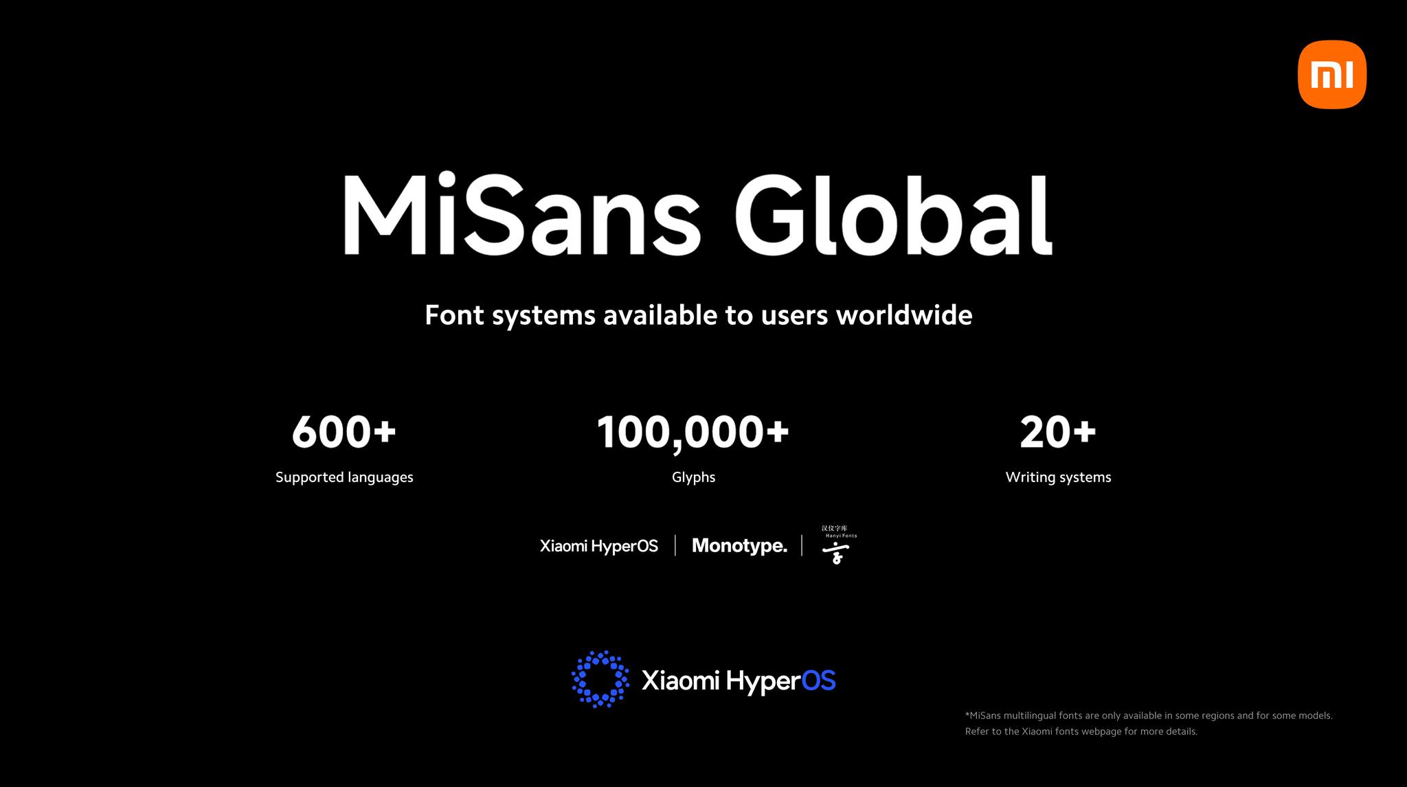 Xiaomi - MiSans Global font systems are designed based on the basic ...
