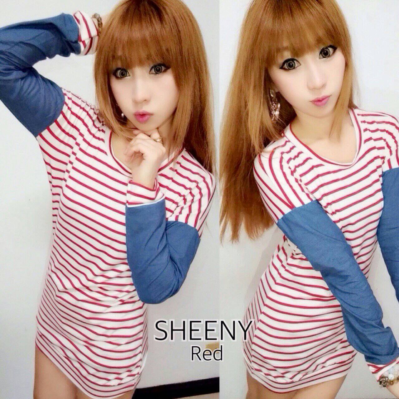 SHEENY มินิเดรส แขนยีนส... - จำหน่ายเครื่องสำอางค์ราคาส่ง