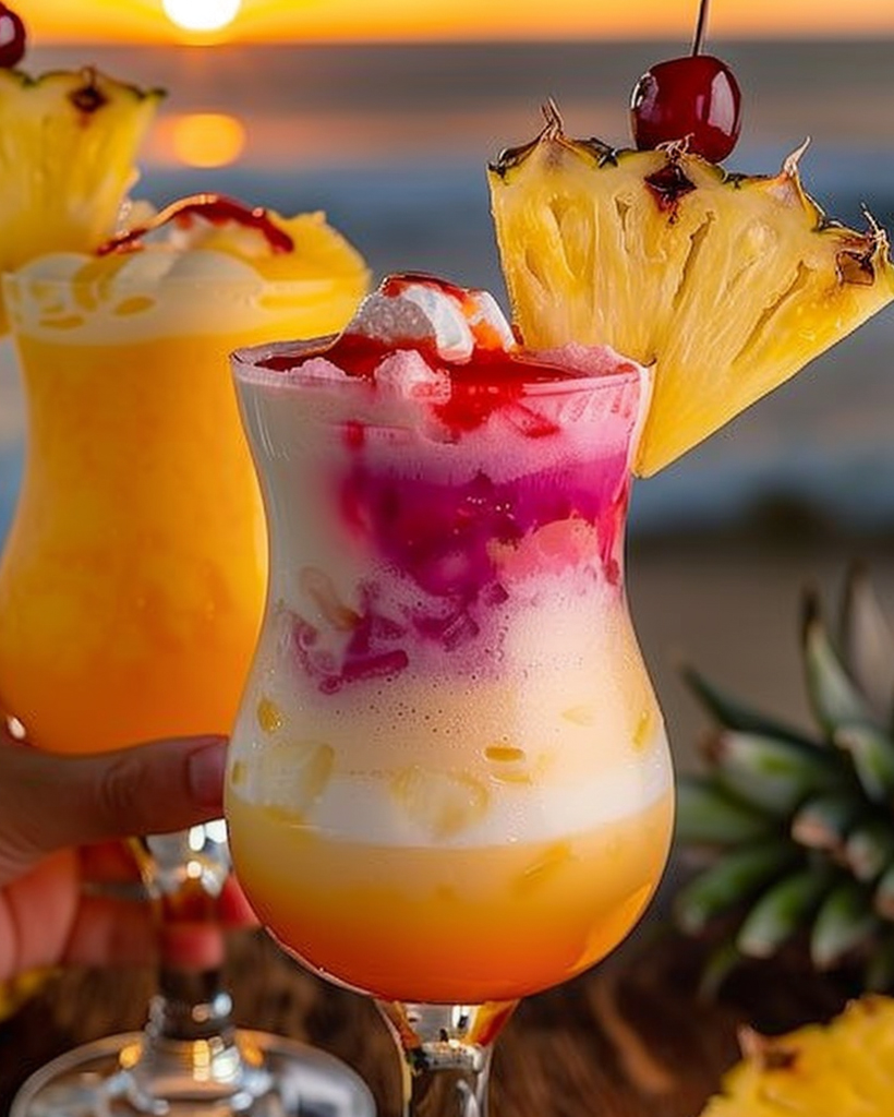 Optimal Recipes - Tropical Sunset Piña Colada 🍹🌴🍍...