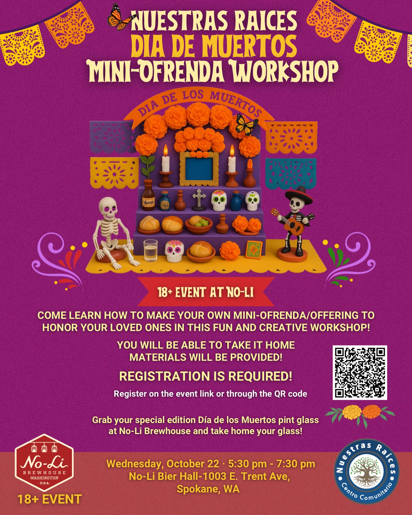 Nuestras - 🌼💀 Mini-Ofrenda Workshop at @nolibrewhouse ‼️ 💀 Come learn ...