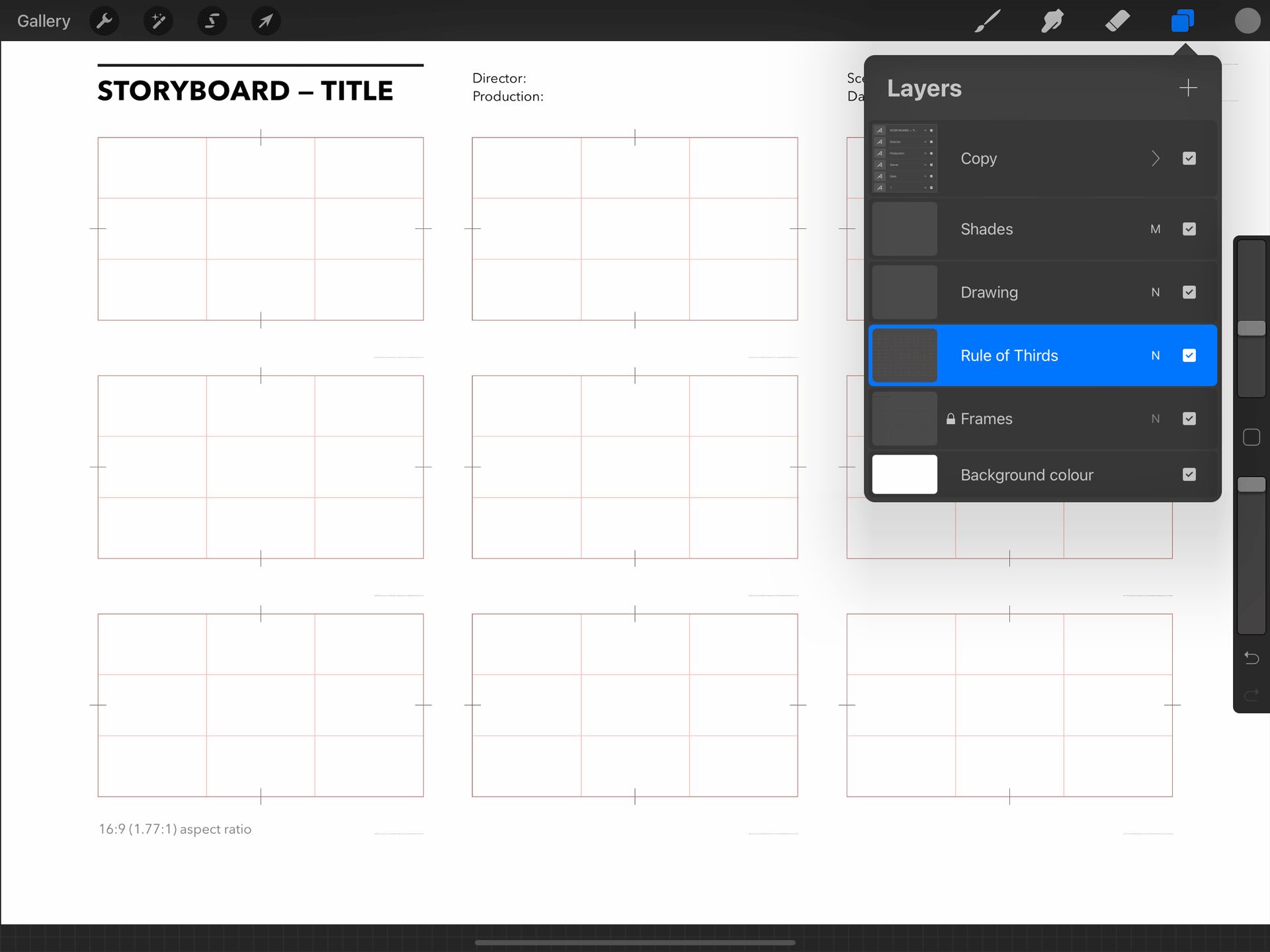 Free Procreate storyboard template on... - Templates Supply