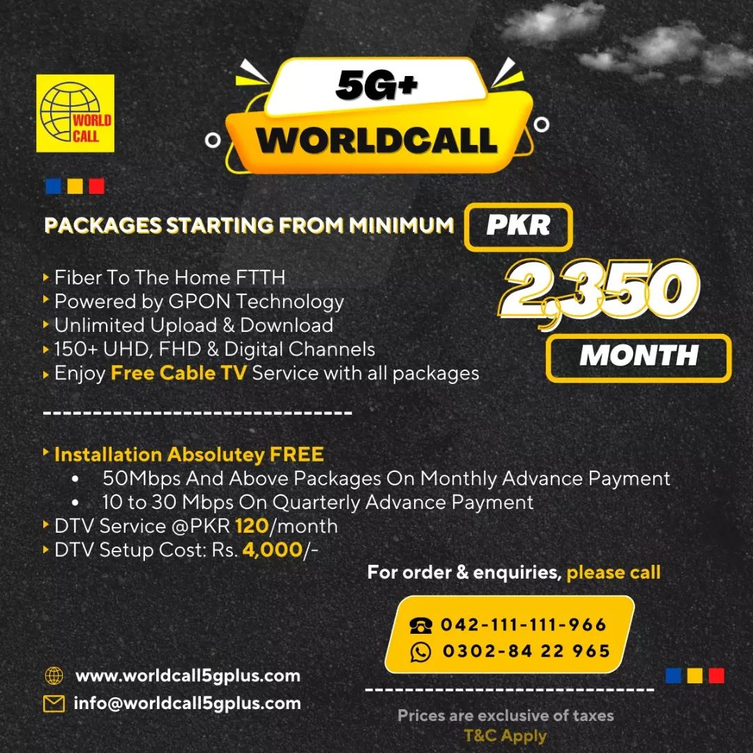 WorldCall Fiber 5G+ Packages starting... - WorldCall Telecom | Facebook