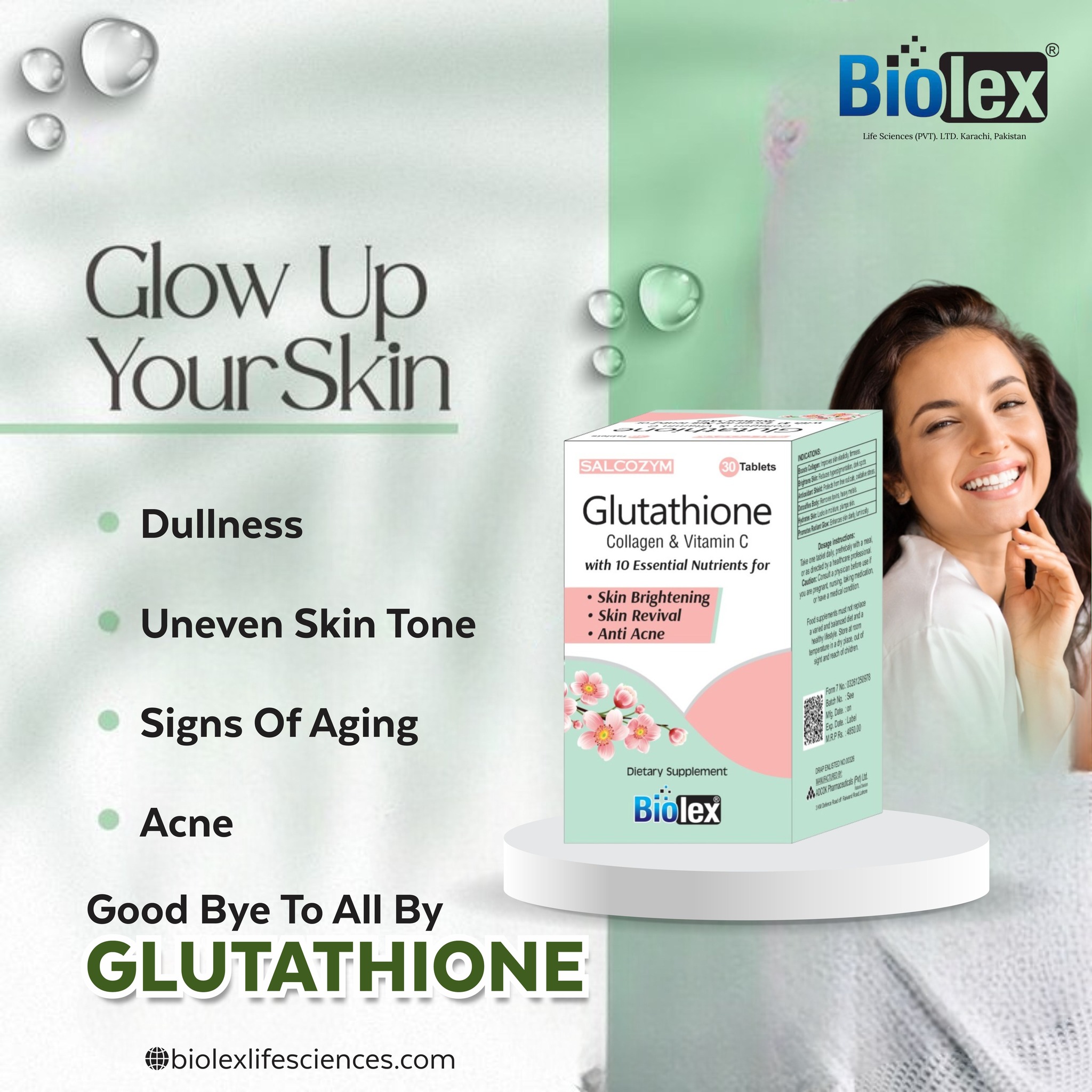 ✨ Radiance Recharged with Biolex Glutathione ✨ Bright, glowing, and healthy skin is now within your reach! 💖 💊 Biolex Glutathione with Collagen & Vitamin C is enriched with 10 essential nutrients