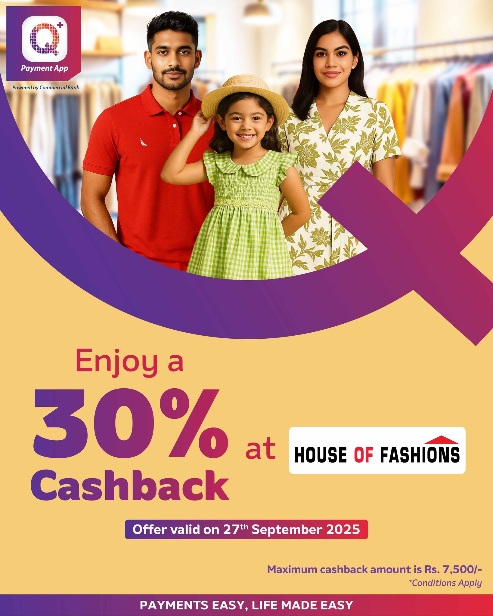 Q+ - Shop your style, get 30% cashback on 27th September 2025 from ...