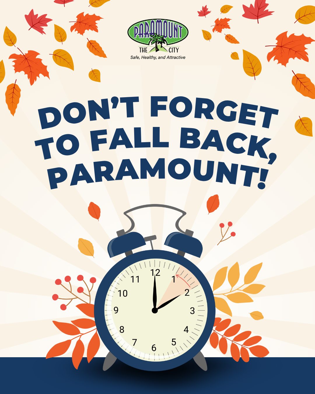 Paramount - 🍂 #Paramount, it is time to fall back! ⏰ Daylight Saving ...