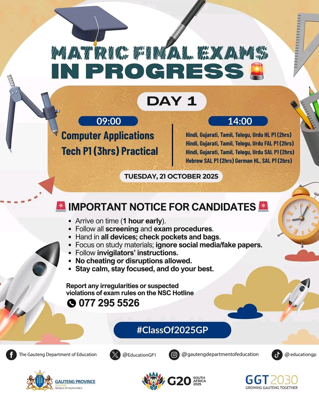 Lwazi - 📢 Day 1 of the 2025 Matric Final Exams is finally here! 🎓 To ...