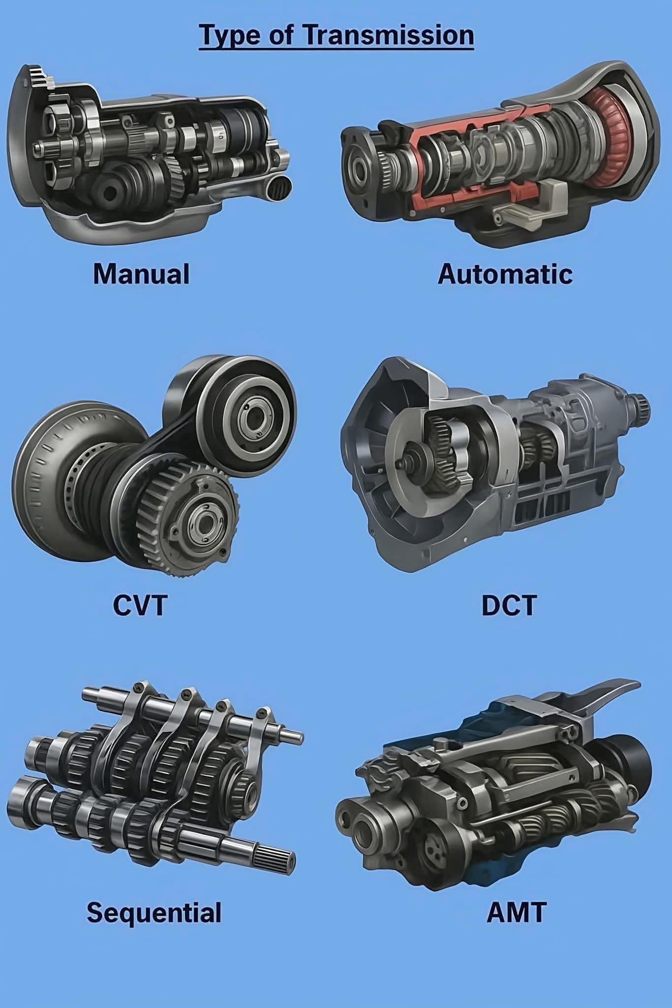 Types of Transmission 1. Manual... - The Mechanical Lab | Facebook