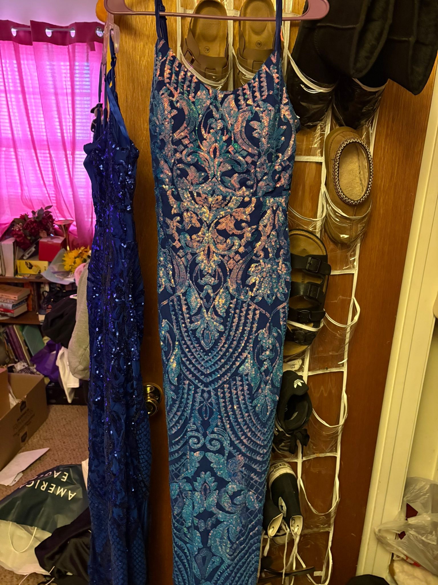 Robe De Bal Blondie Nites By Stacy Sklar Taille 5 - Pourpre, Robe Princesse à Jupes Superposées, Occasion Portée Une Fois