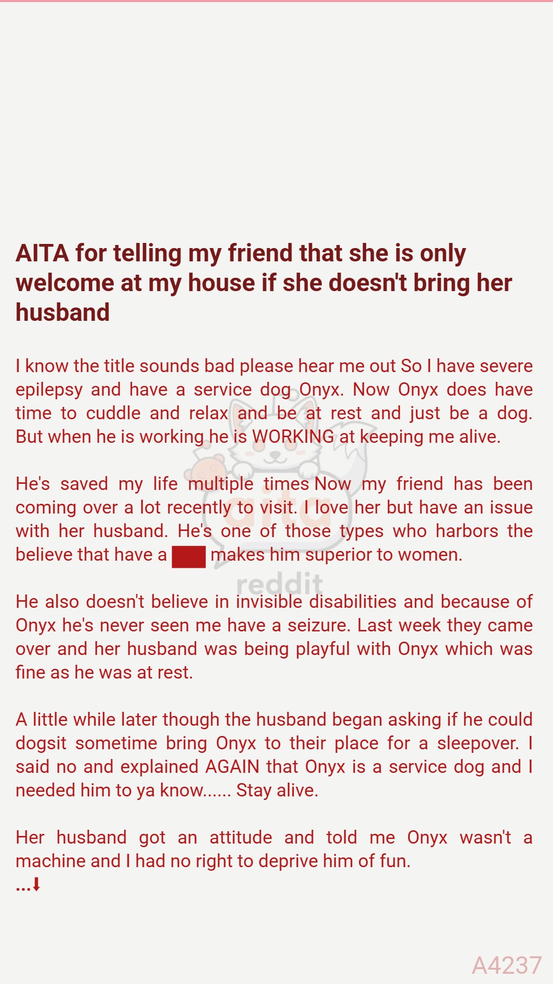 Reddet - AITA for telling my friend that she is only welcome at my ...