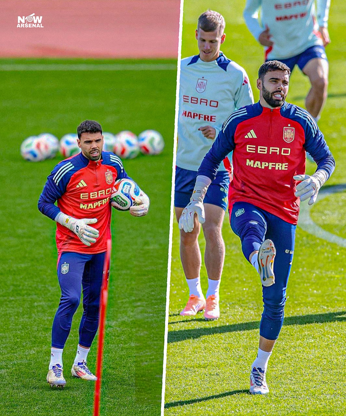 now.arsenal - David Raya in training for Spain ahead of their game ...