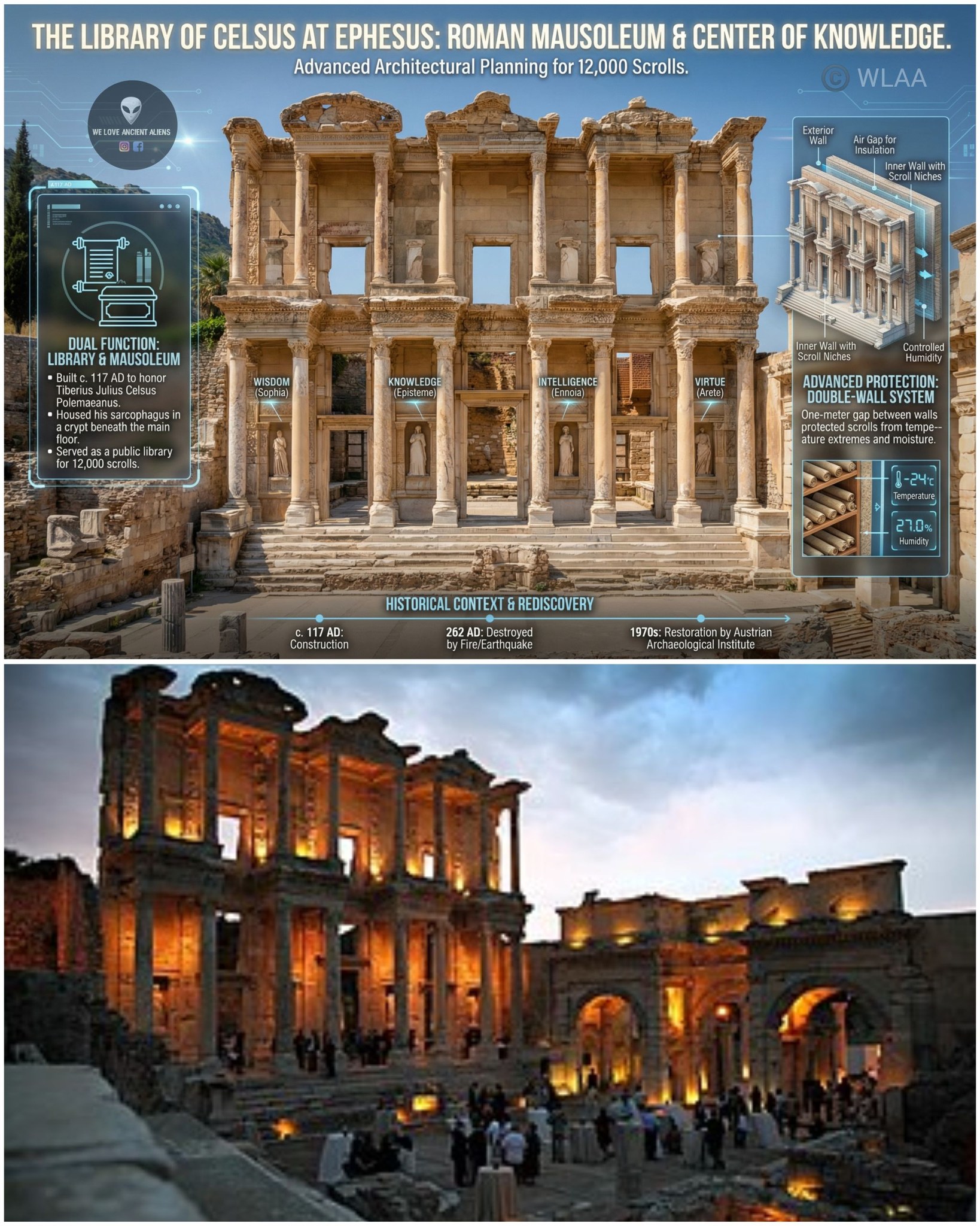 We - The Library of Celsus is a monumental Roman building constructed ...