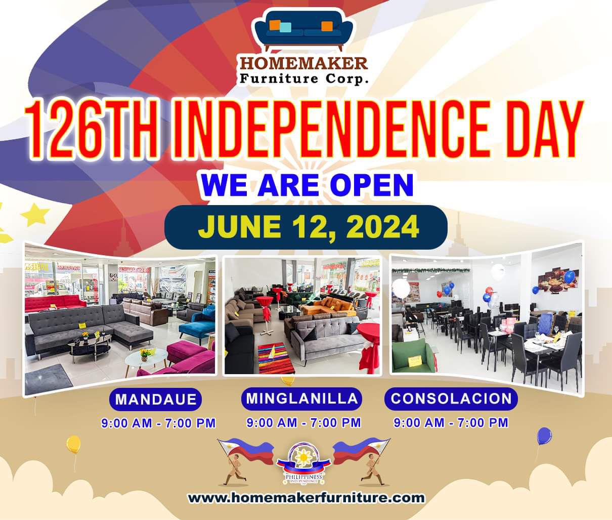 Homemaker - 📣WE ARE OPEN on Independence Day!! Celebrate our 126th ...