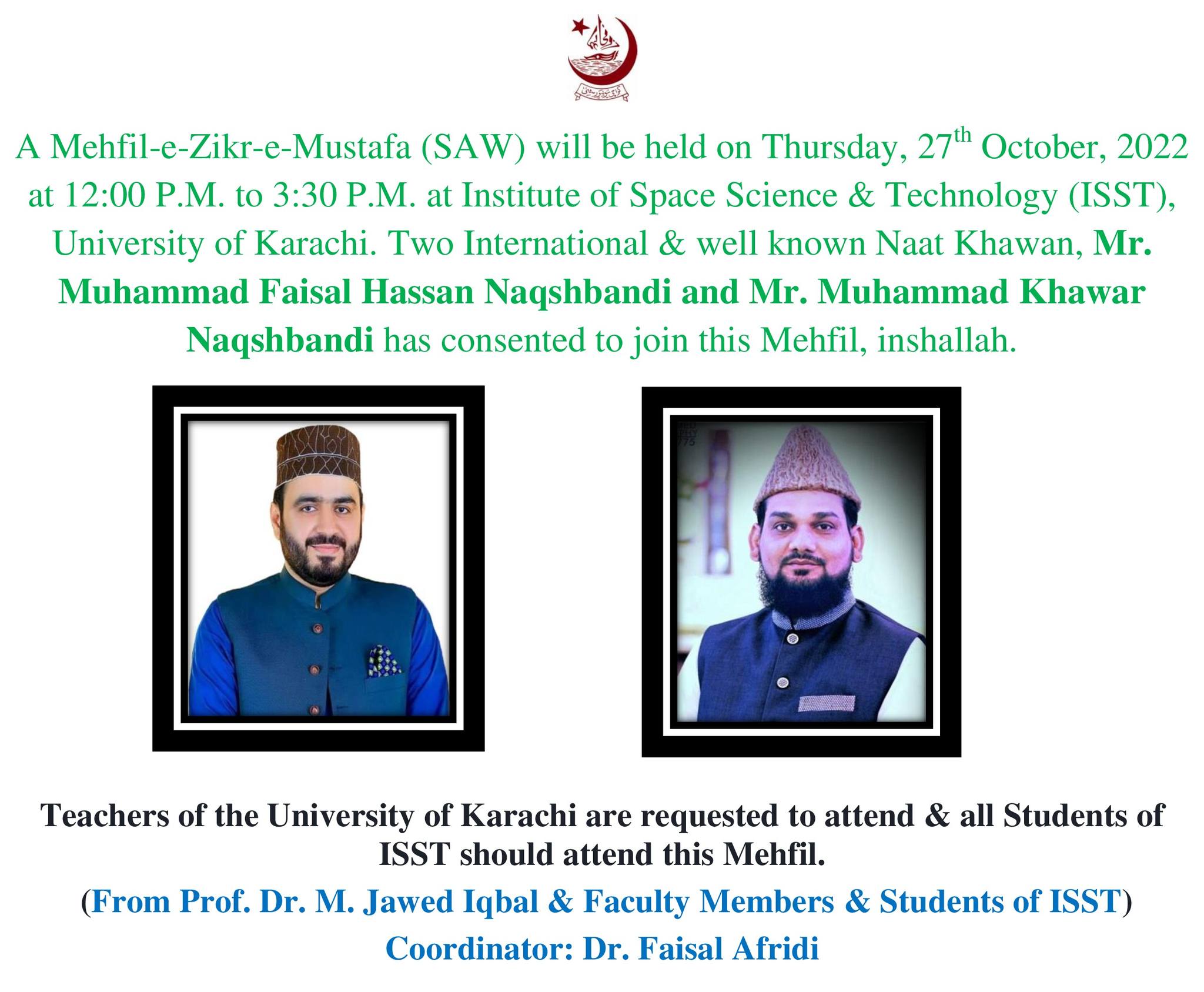 Institute of Space Science & Technology - ISST, University of Karachi ...