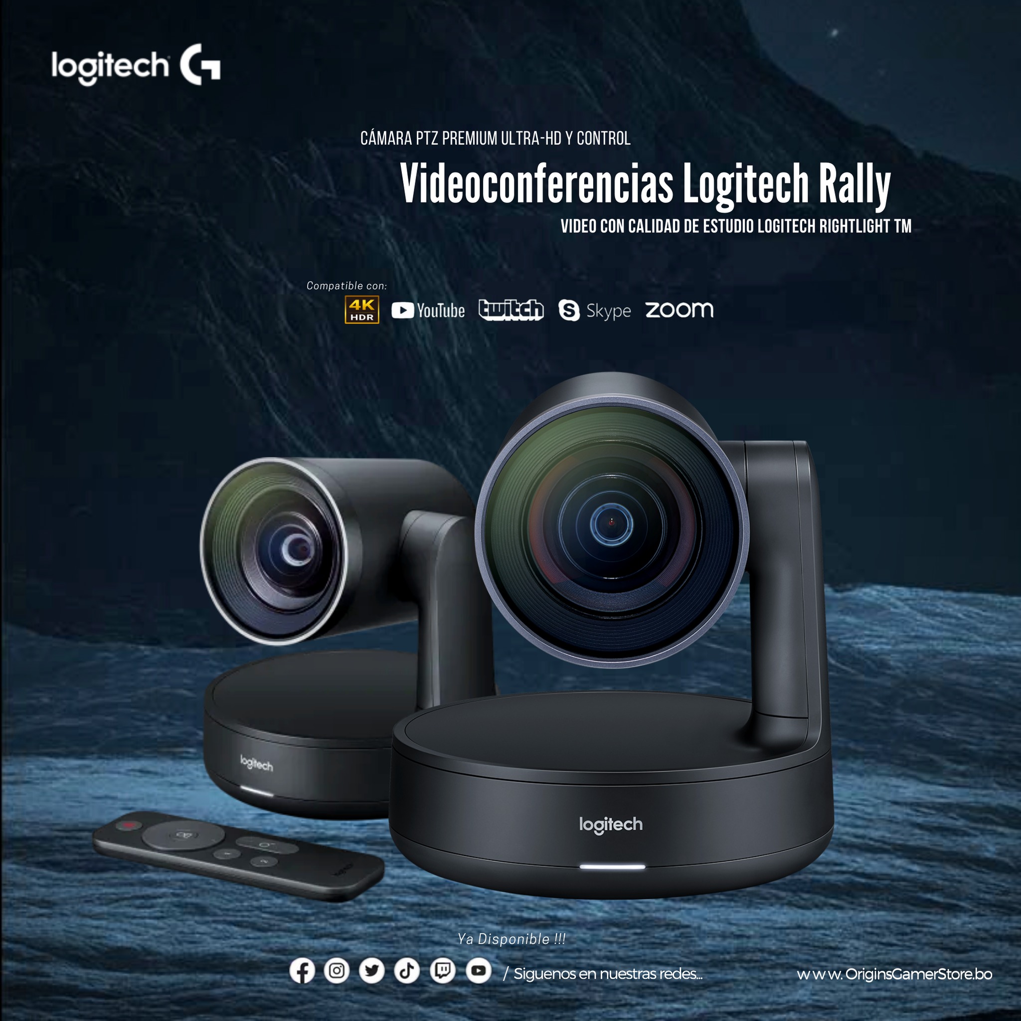 Cámara PTZ Logitech Rally ConferenceCam 4K UltraHD